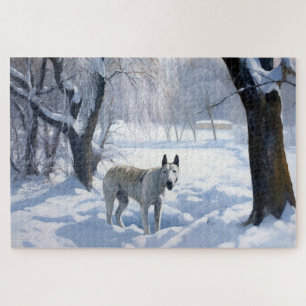 Quebra-cabeça Bull Terrier Que Neve Natal