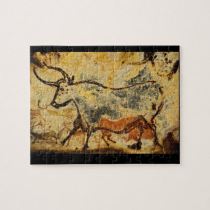 Quebra-cabeça Bull', vermelho Lascaux, Dordogne_Art da