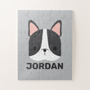 Quebra-cabeça Bulldog Francês Bonito com Nome Personalizado