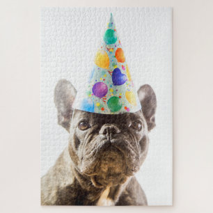 Quebra-cabeça Bulldog Francês com Chapéu da Festa