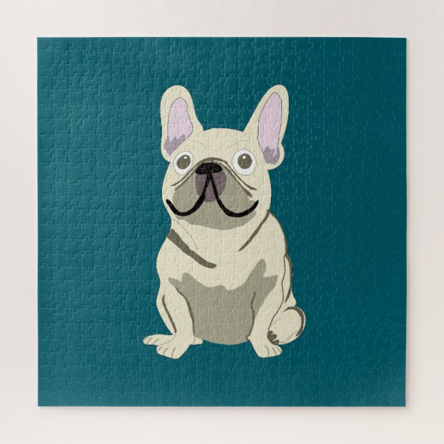 Quebra-cabeça Bulldog Francês Creme, Eu Amo meu Cachorro (Vertical)