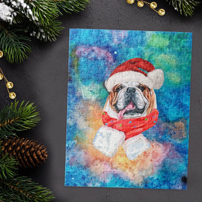 Quebra-cabeça Bulldog Inglês Raça Cachorro Natal (Criador carregado)