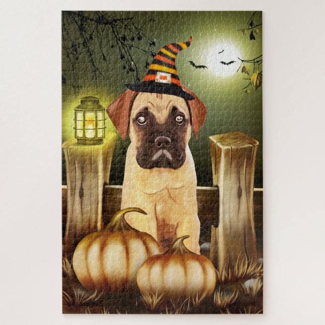 Quebra-cabeça Bullmastiff de Halloween (Vertical)