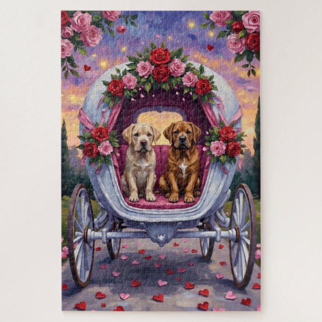 Quebra-cabeça Bullmastiff Dog Valentine's Day  (Vertical)