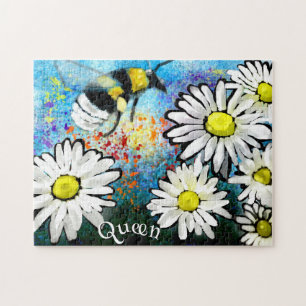 Quebra-cabeça Bumble Bee Whimsical em Daisies Personalizado