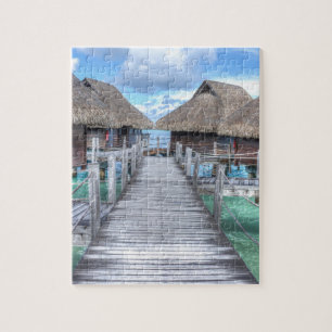 Quebra-cabeça Bungalows ideais de Bora Bora Overwater das féria