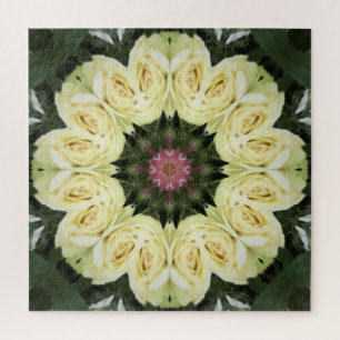 Quebra-cabeça Buquê branco rosa Mandala Design