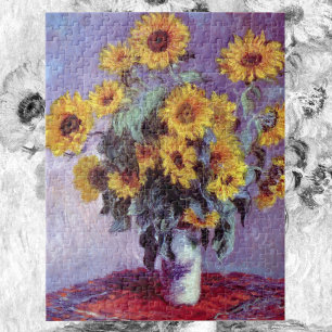 Quebra-cabeça Buquê de Girassóis por Claude Monet, Vintage Art