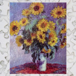 Quebra-cabeça Buquê de Sunflower por Claude Monet, Vintage Art<br><div class="desc">Buquê de Girassóis (1881) por Claude Monet é uma pintura impressionista de arte floral morta. Flores amarelas florescentes do jardim. Um buquê do girassol da época de verão em um vaso. Sobre o artista: Claude Monet (1840-1926) foi o fundador do movimento de pintura impressionista francês, com a maioria de suas...</div>