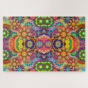 Quebra-cabeça Buquê Floral Colorida Mandala