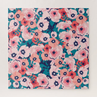 Quebra-cabeça Buquê Floral de Aquarela: Peões Vintage.