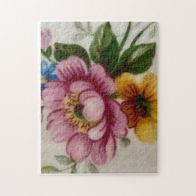 Quebra-cabeça Buquê Floral de Xícara de Chá (Vertical)