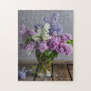 Quebra-cabeça Buquê Lilac Russo Em Vaso De Vidro