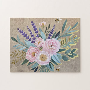 Quebra-cabeça Buquês flores lavandas Flores russas