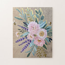 Quebra-cabeça Buquês flores lavandas Flores russas