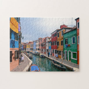 Quebra-cabeça Burano, Itália - Casas Coloridas