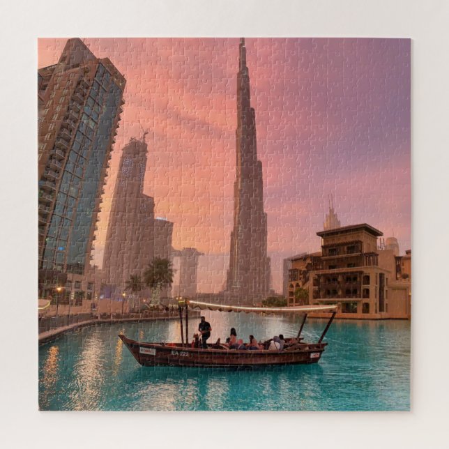 Quebra-cabeça Burj Khalifa Boat Lake Cityscape (Vertical)