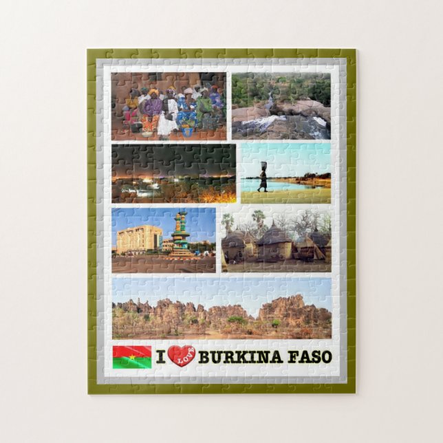 Quebra-cabeça Burkina Faso - Eu Amo - (Vertical)