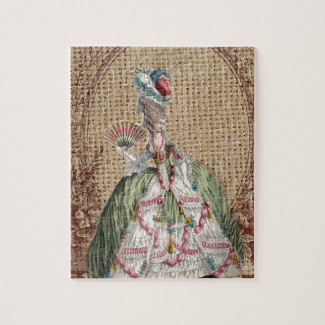 Quebra-cabeça burlap Marie Antoinette, país francês barroco (Vertical)