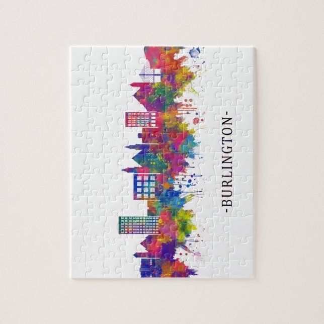 Quebra-cabeça Burlington Iowa Skyline (Vertical)