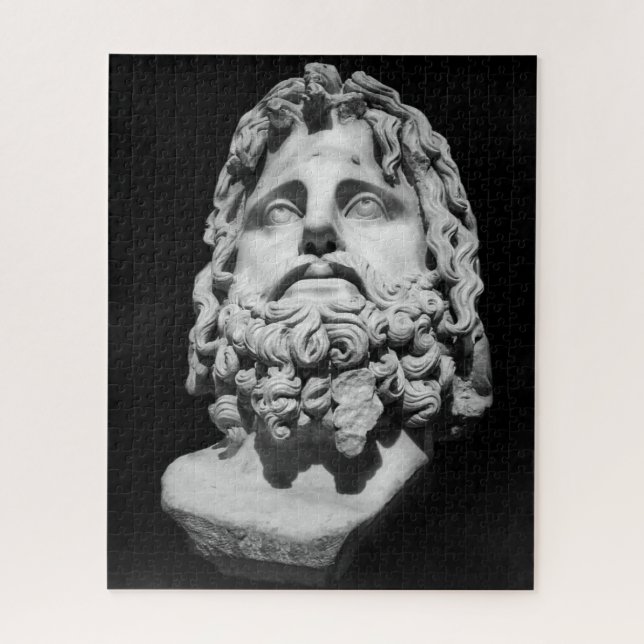 Quebra-cabeça Busto de mármore greco-romano clássico preto e bra (Vertical)