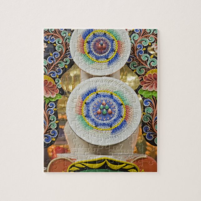 Quebra-cabeça Butão. Bolos cerimoniais feitos por monges adoram  (Vertical)