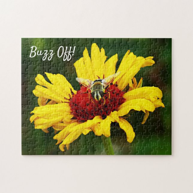 Quebra-cabeça Buzz da Abelha no Flor Amarelo Brilhante (Horizontal)