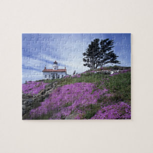 Quebra-cabeça CA, Crescent City, farol de Battery Point com