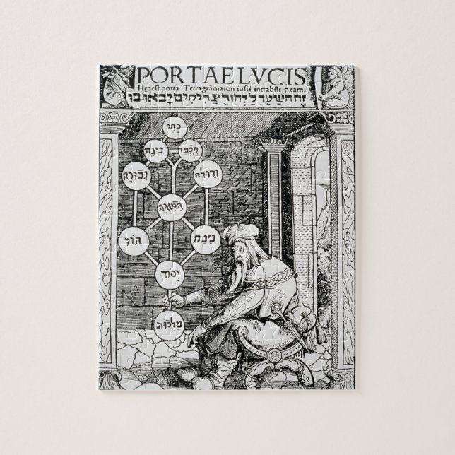 Quebra-cabeça Cabbalist judaico que guardara um sephiroth, cópia (Vertical)