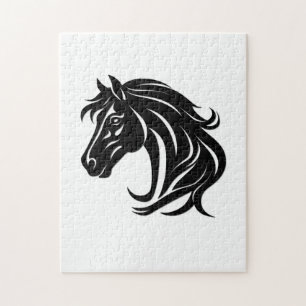 Quebra-cabeça Cabeça de Cavalo Preto Magnífico