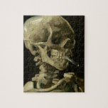 Quebra-cabeça Cabeça de Vincent van Gogh de um esqueleto com<br><div class="desc">Vincent van Gogh - cabeça de um esqueleto com trabalho de arte ardente do cigarro.</div>