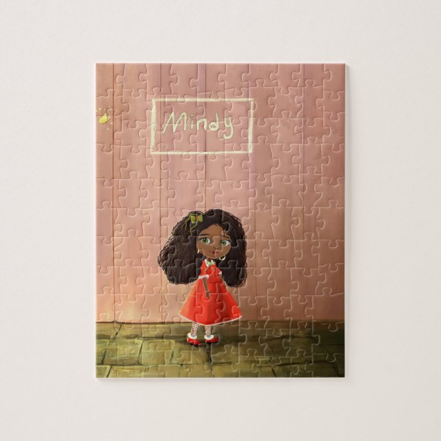 Quebra-cabeça Cabelo Afro-textured menina dos desenhos animados (Vertical)