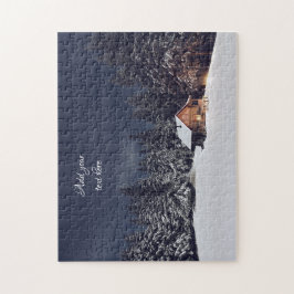 Quebra-cabeça Cabina de madeira cozy na floresta