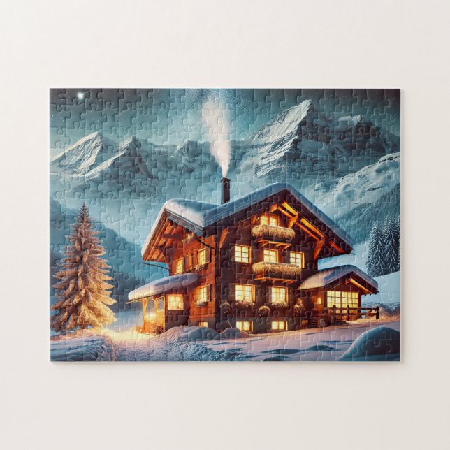 Quebra-cabeça Cabine Estrela dos Alpes Suíços (Horizontal)