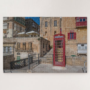 Quebra-cabeça Cabine telefônica vermelha em La Valetta Malta