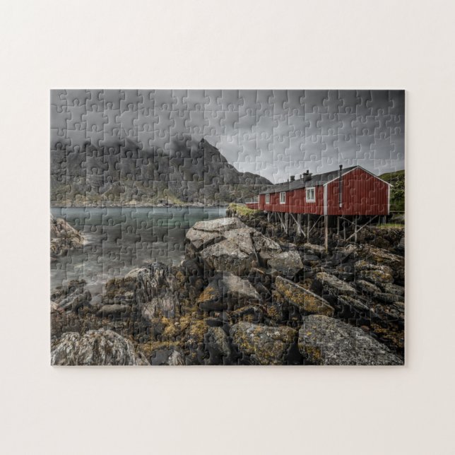 Quebra-cabeça Cabine Vermelha Noruega (Horizontal)