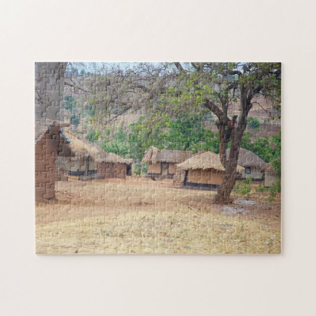 Quebra-cabeça Cabines de Aldeia do Malawi. (Horizontal)