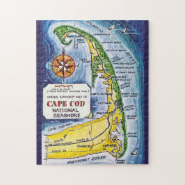 Quebra-cabeça Cabo Cod Ma Mapa Vintage 11x14