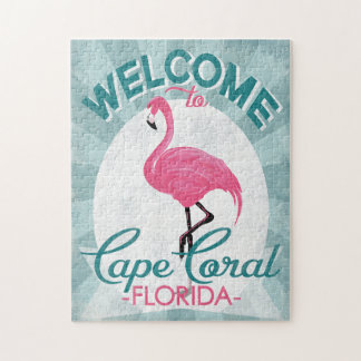Quebra-cabeça Cabo Coral Florida Pink Flamingo Retro