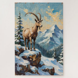 Quebra-cabeça Cabra da Montanha Vintage na Serra de Natal Congel