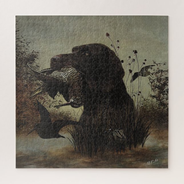 Quebra-cabeça Caça a Woodcock com Ponteiro Alemão Cabeado (Vertical)