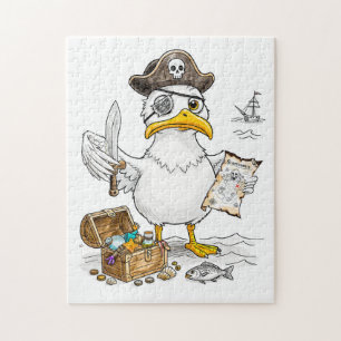 Quebra-cabeça Caça ao Tesouro do Pássaro Pirata de HQ