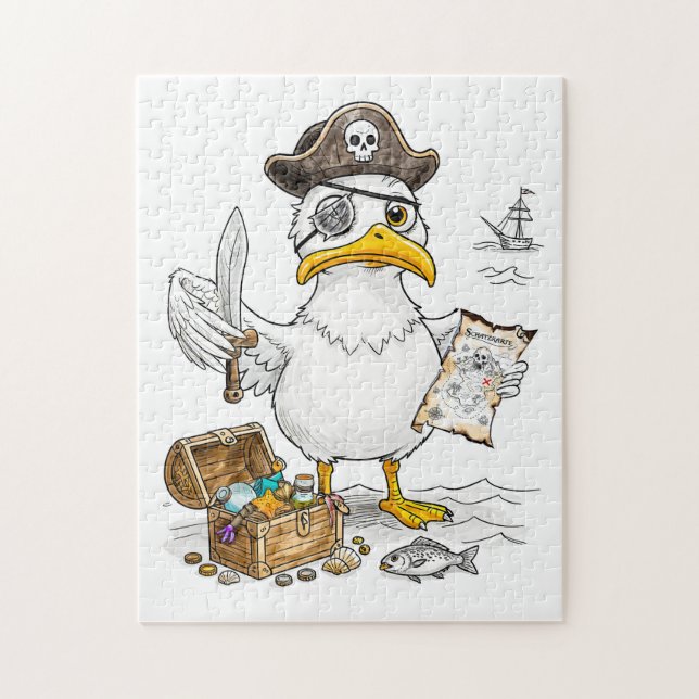 Quebra-cabeça Caça ao Tesouro do Pássaro Pirata de HQ (Vertical)