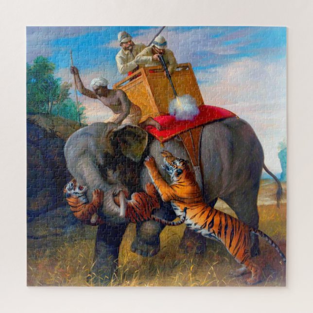 Quebra-cabeça Caça ao Tigre Briton Rivière 1920  (Vertical)
