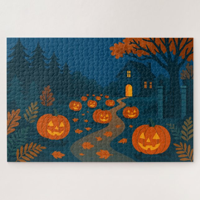 Quebra-cabeça Caça de abóboras de Halloween (Horizontal)