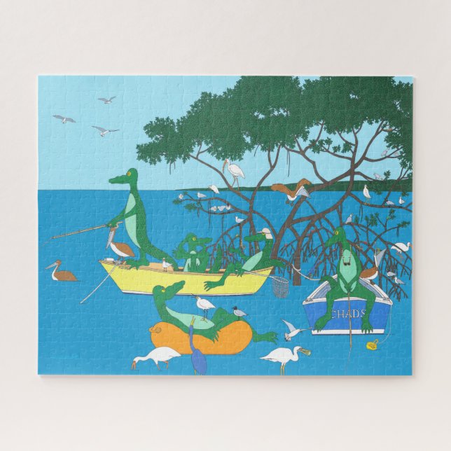 Quebra-cabeça Caça de Jacaré 16x20 (Horizontal)