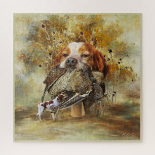 Quebra-cabeça Caça de pau com Brittany Spaniel