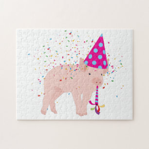 Quebra-cabeça Caça-porcos - Animais com festa