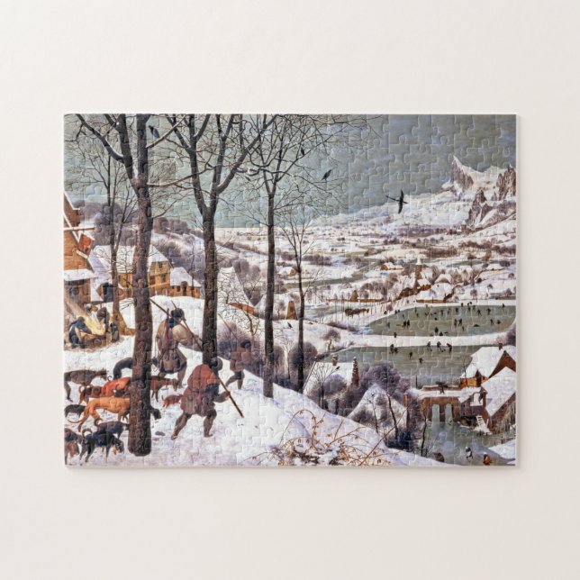 Quebra-cabeça Caçadores na neve, Pieter Bruegel, o Velho (Horizontal)