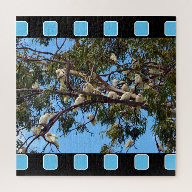 Quebra-cabeça Cacatuas australianos selvagens em árvores de goma (Vertical)